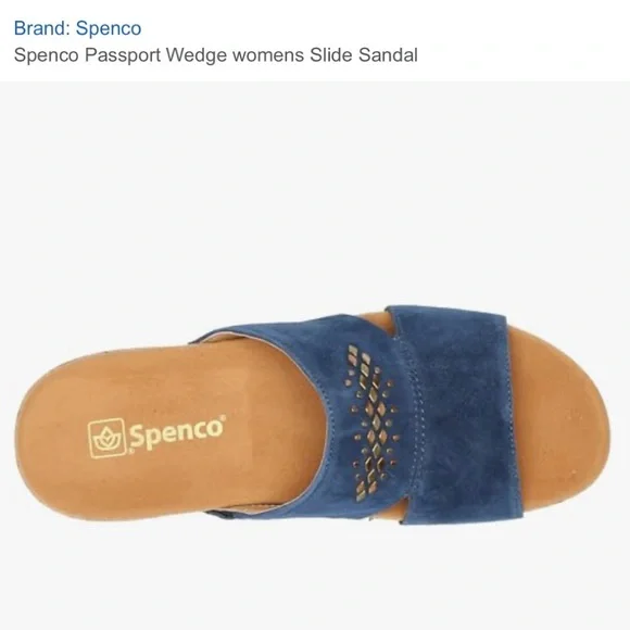 Spenco Passport Wedge womens Slide Sandal 12B Dark Navy NWB - Picture 6 of 12